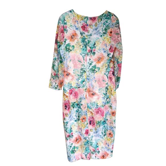 Kensie Dress Size 12 Womens Floral Shift Multicolored Lace Colorful Summer - Picture 3 of 6